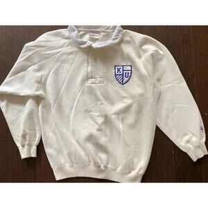 Vintage KU Kansas City Jayhawks 1/2 Zip Collared Sweatshirt Men Xl Patch 90s